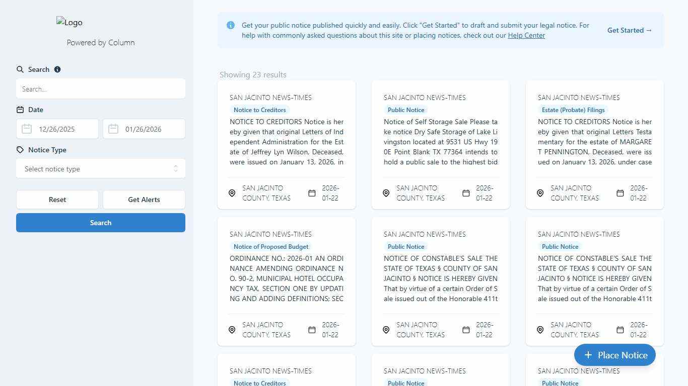 Public Notices San Jacinto News-Times